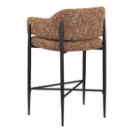 Dame Fabric Upholstered Counter Stool in Cognac