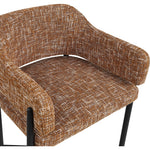 Dame Fabric Upholstered Counter Stool in Cognac