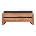 Anguilla 65" Water Resistant Fabric Upholsetered Outdoor Patio Loveseat in Black