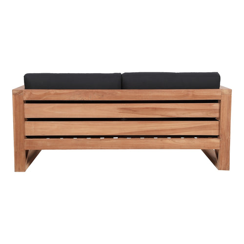 Anguilla 65" Water Resistant Fabric Upholsetered Outdoor Patio Loveseat in Black
