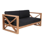 Anguilla 65" Water Resistant Fabric Upholsetered Outdoor Patio Loveseat in Black
