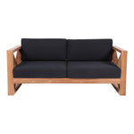 Anguilla 65" Water Resistant Fabric Upholsetered Outdoor Patio Loveseat in Black