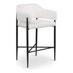 Dame Fabric Upholstered Counter Stool in Cream