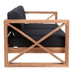 Anguilla 65" Water Resistant Fabric Upholsetered Outdoor Patio Loveseat in Black