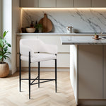 Dame Fabric Upholstered Counter Stool in Cream