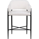 Dame Fabric Upholstered Counter Stool in Cream