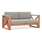 Anguilla 65" Water Resistant Fabric Upholsetered Outdoor Patio Loveseat in Grey