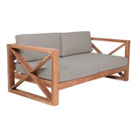 Anguilla 65" Water Resistant Fabric Upholsetered Outdoor Patio Loveseat in Grey