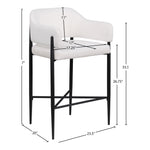 Dame Fabric Upholstered Counter Stool in Cream