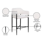 Dame Fabric Upholstered Counter Stool in Cream