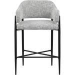 Dame Fabric Upholstered Counter Stool in Grey