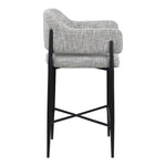 Dame Fabric Upholstered Counter Stool in Grey
