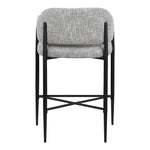 Dame Fabric Upholstered Counter Stool in Grey