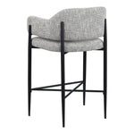 Dame Fabric Upholstered Counter Stool in Grey