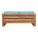 Anguilla 65" Water Resistant Fabric Upholsetered Outdoor Patio Loveseat in Blue