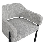 Dame Fabric Upholstered Counter Stool in Grey