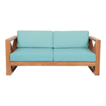 Anguilla 65" Water Resistant Fabric Upholsetered Outdoor Patio Loveseat in Blue