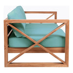 Anguilla 65" Water Resistant Fabric Upholsetered Outdoor Patio Loveseat in Blue
