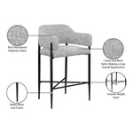Dame Fabric Upholstered Counter Stool in Grey