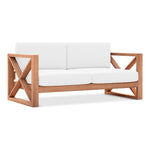 Anguilla 65" Water Resistant Fabric Upholsetered Outdoor Patio Loveseat in Off White