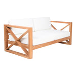 Anguilla 65" Water Resistant Fabric Upholsetered Outdoor Patio Loveseat in Off White