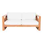 Anguilla 65" Water Resistant Fabric Upholsetered Outdoor Patio Loveseat in Off White