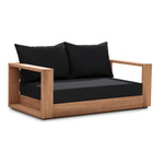 Tulum 63" Water Resistant Fabric Upholstered Outdoor Patio Sofa in Black