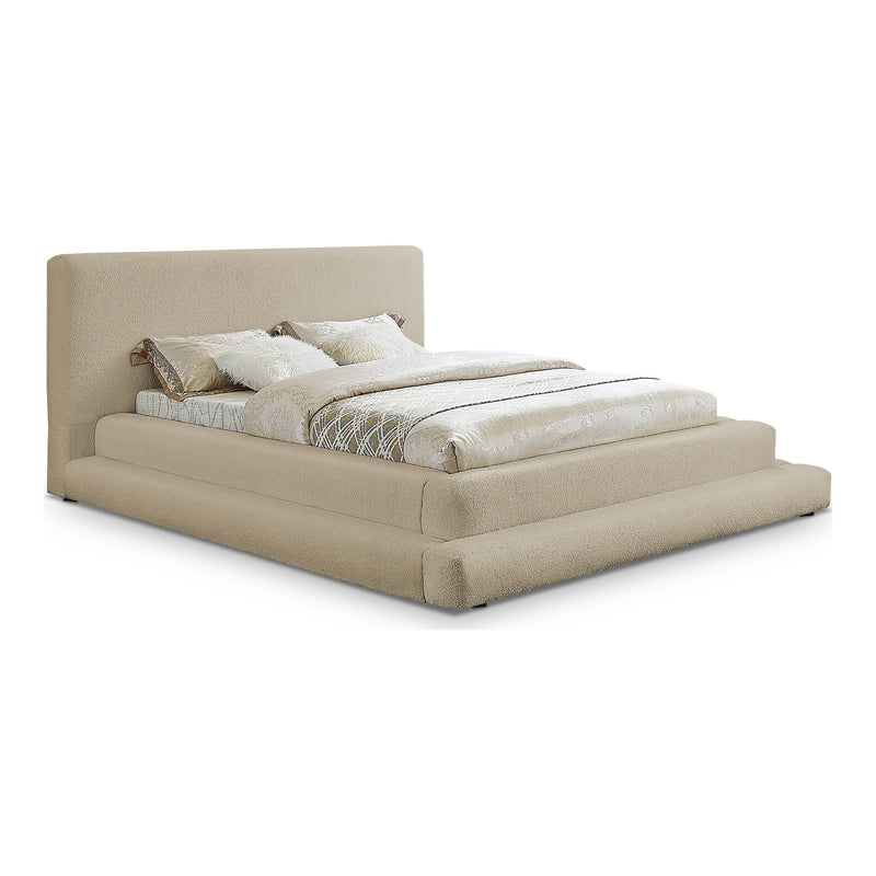 Dane Teddy Fabric Upholstered King Bed (3 Boxes) in Beige