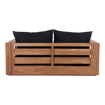 Tulum 63" Water Resistant Fabric Upholstered Outdoor Patio Sofa in Black