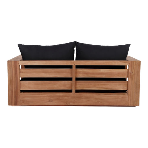 Tulum 63" Water Resistant Fabric Upholstered Outdoor Patio Sofa in Black