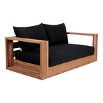 Tulum 63" Water Resistant Fabric Upholstered Outdoor Patio Sofa in Black