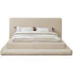 Dane Teddy Fabric Upholstered King Bed (3 Boxes) in Beige