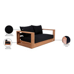 Tulum 63" Water Resistant Fabric Upholstered Outdoor Patio Sofa in Black