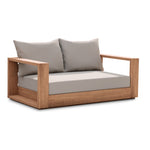 Tulum 63" Water Resistant Fabric Upholstered Outdoor Patio Sofa in Grey