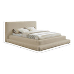 Dane Teddy Fabric Upholstered King Bed (3 Boxes) in Beige