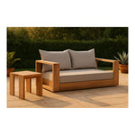 Tulum 63" Water Resistant Fabric Upholstered Outdoor Patio Sofa in Grey