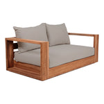 Tulum 63" Water Resistant Fabric Upholstered Outdoor Patio Sofa in Grey