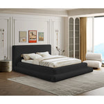 Dane Teddy Fabric Upholstered King Bed (3 Boxes) in Black