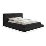 Dane Teddy Fabric Upholstered King Bed (3 Boxes) in Black