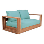 Tulum 63" Water Resistant Fabric Upholstered Outdoor Patio Sofa in Blue