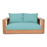 Tulum 63" Water Resistant Fabric Upholstered Outdoor Patio Sofa in Blue