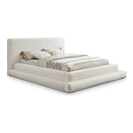 Dane Teddy Fabric Upholstered King Bed (3 Boxes) in Cream