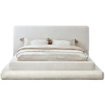 Dane Teddy Fabric Upholstered King Bed (3 Boxes) in Cream