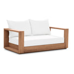 Tulum 63" Water Resistant Fabric Upholstered Outdoor Patio Sofa in Off White
