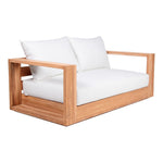 Tulum 63" Water Resistant Fabric Upholstered Outdoor Patio Sofa in Off White