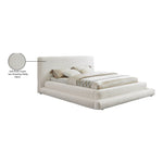 Dane Teddy Fabric Upholstered King Bed (3 Boxes) in Cream