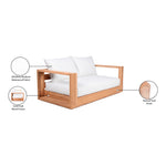 Tulum 63" Water Resistant Fabric Upholstered Outdoor Patio Sofa in Off White