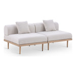 Laguna 71" Resilient Water Resistant Fabric Upholstered 2pc. Outdoor Patio Modular Loveseat in Beige