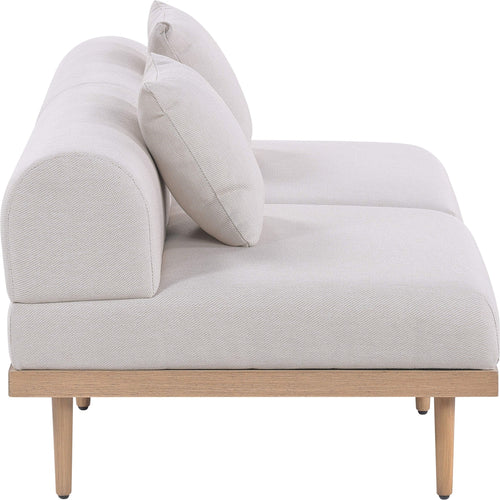 Laguna 71" Resilient Water Resistant Fabric Upholstered 2pc. Outdoor Patio Modular Loveseat in Beige