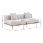 Laguna 71" Resilient Water Resistant Fabric Upholstered 2pc. Outdoor Patio Modular Loveseat in Beige